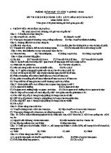 Đề thi học sinh giỏi Sinh học 9 (Có đáp án) - Năm học 2016-2017 - Sở GD & ĐT Phù Ninh